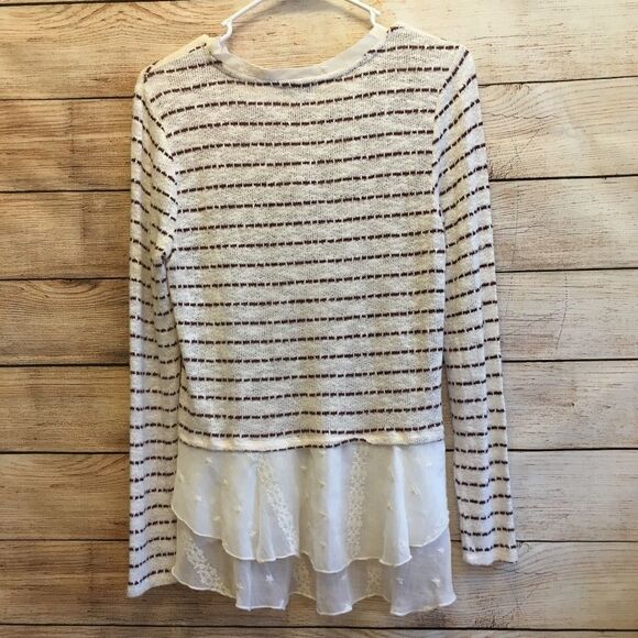 LILY WHITE KNIT TOP WITH DOUBLE RUFFLE HEM - Picture 7 of 7